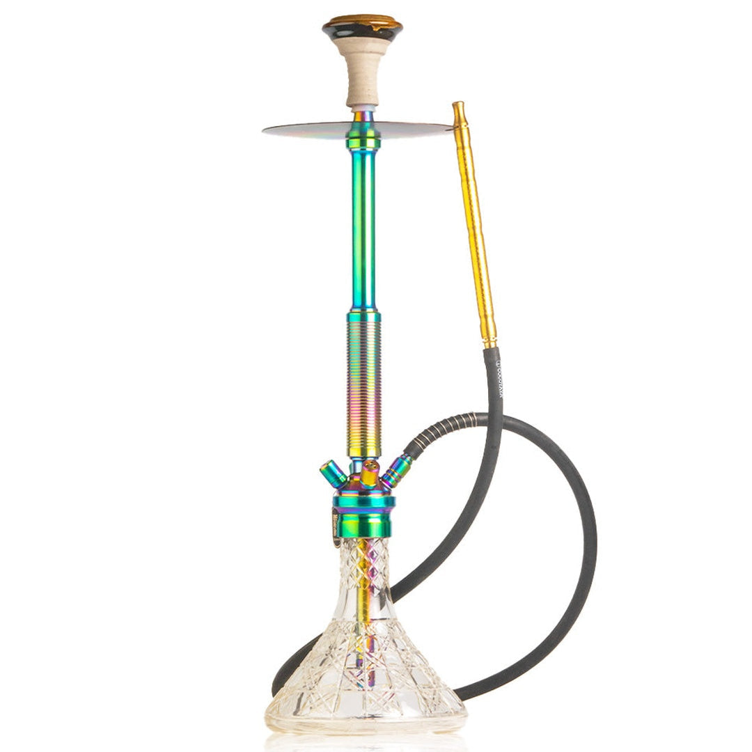 COCOYAYA King Series Hookah - Rainbow Stem (Transparent Base)