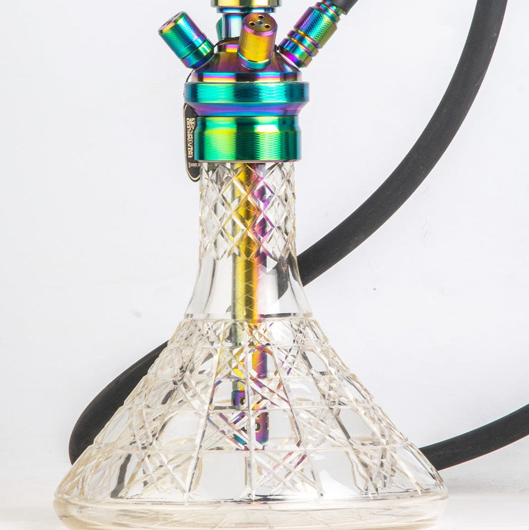 COCOYAYA King Series Hookah - Rainbow Stem (Transparent Base)
