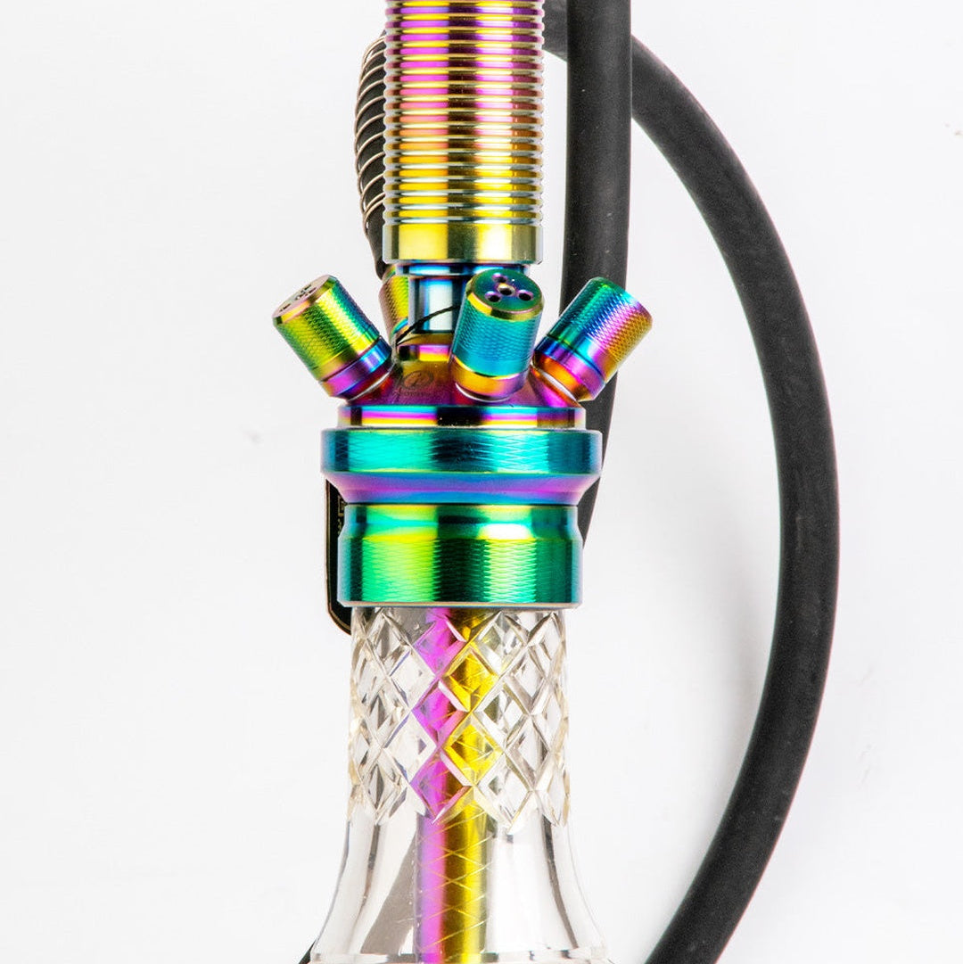 COCOYAYA King Series Hookah - Rainbow Stem (Transparent Base)