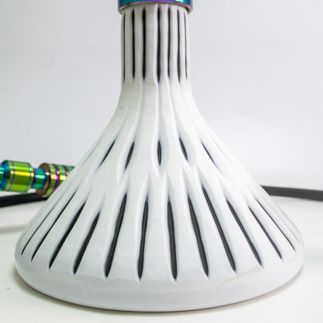 COCOYAYA King Series Hookah - Rainbow Stem (White Base)