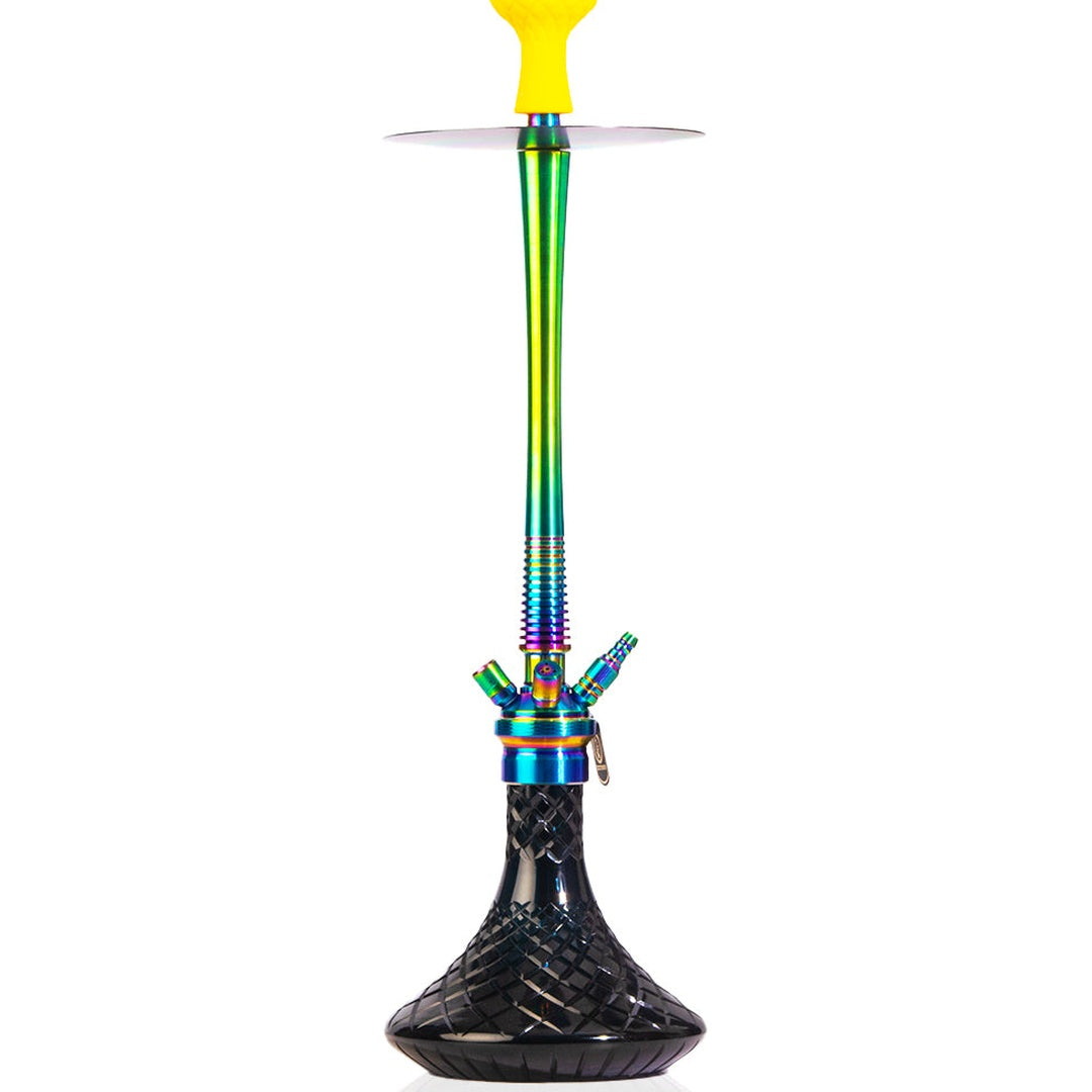 COCOYAYA King Ross Hookah - Rainbow (Black Base)