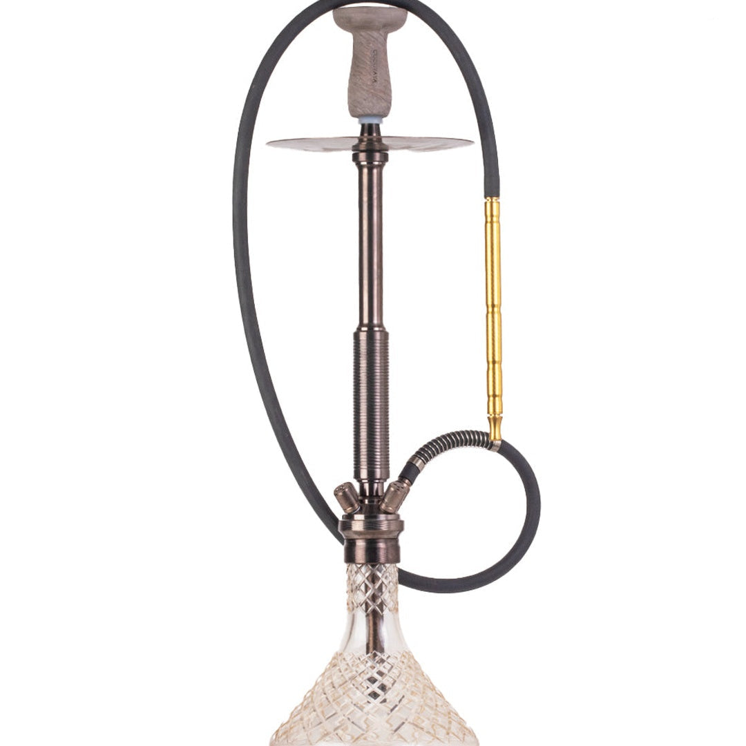 COCOYAYA King Series Spiral Hookah - Bronze Stem & Transparent Base
