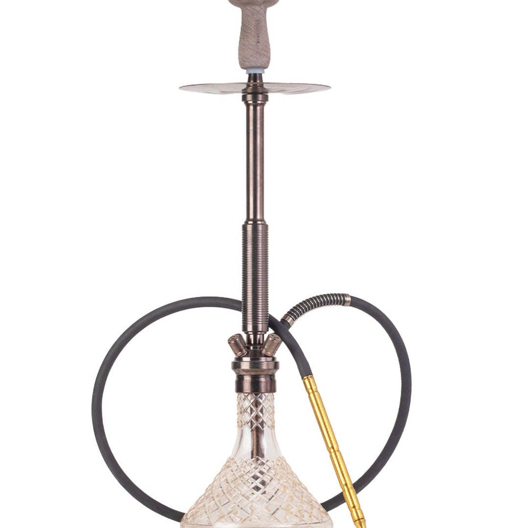 COCOYAYA King Series Spiral Hookah - Bronze Stem & Transparent Base