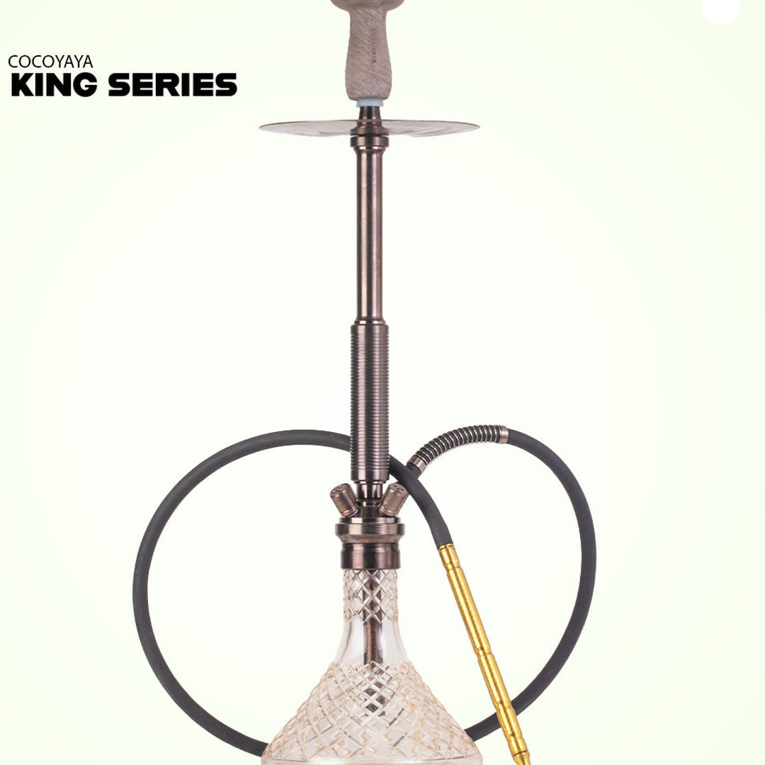 COCOYAYA King Series Spiral Hookah - Bronze Stem & Transparent Base
