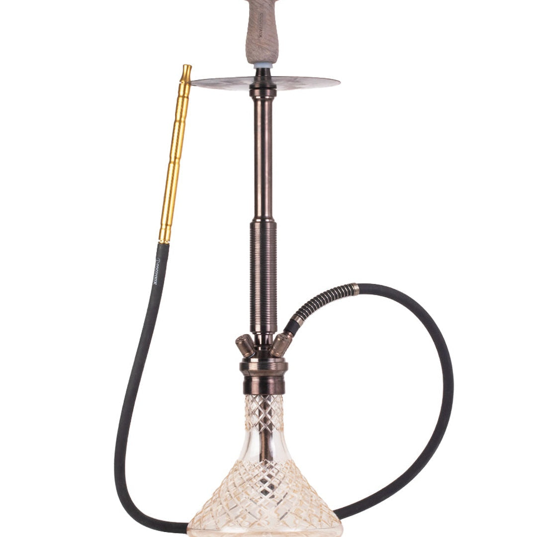 COCOYAYA King Series Spiral Hookah - Bronze Stem & Transparent Base