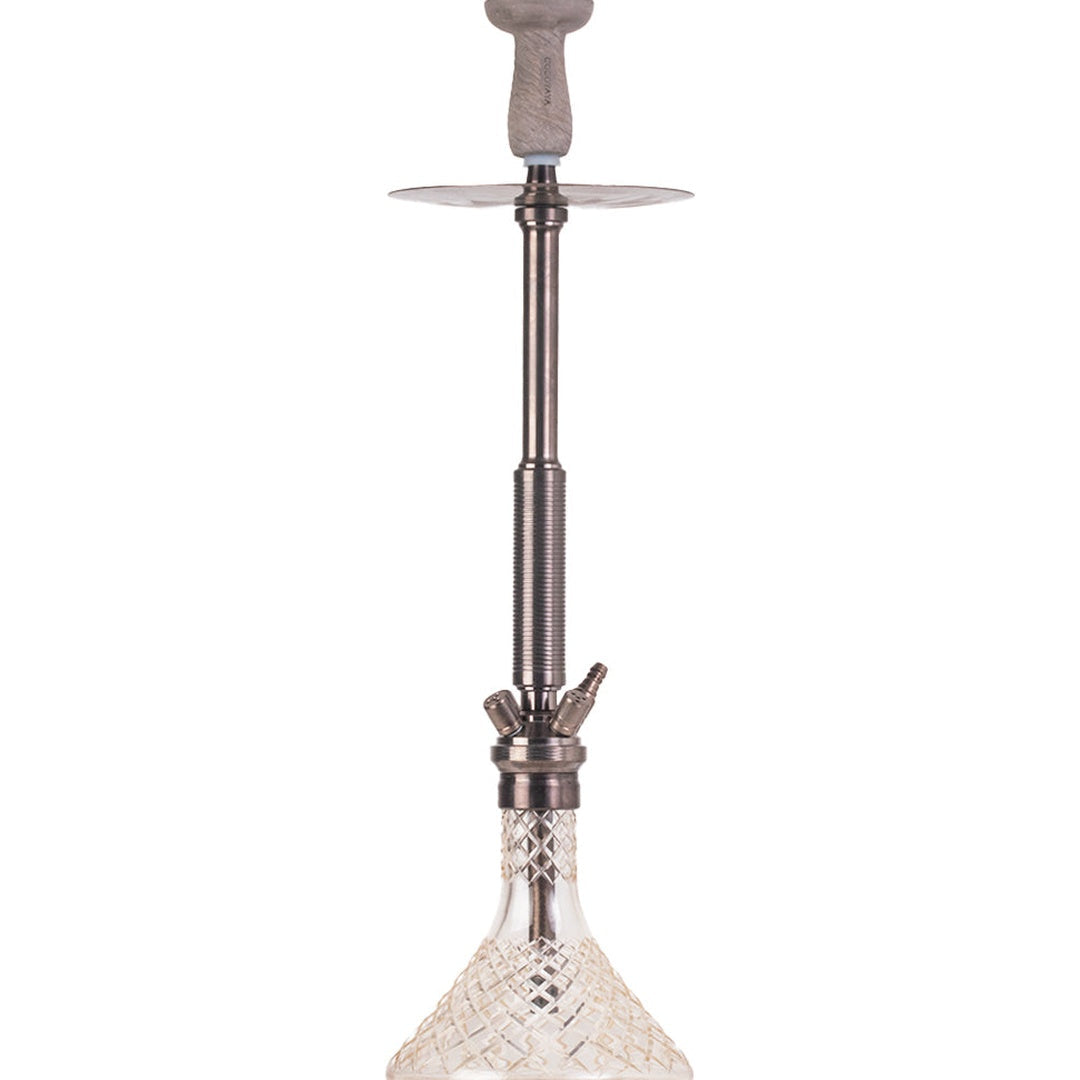 COCOYAYA King Series Spiral Hookah - Bronze Stem & Transparent Base
