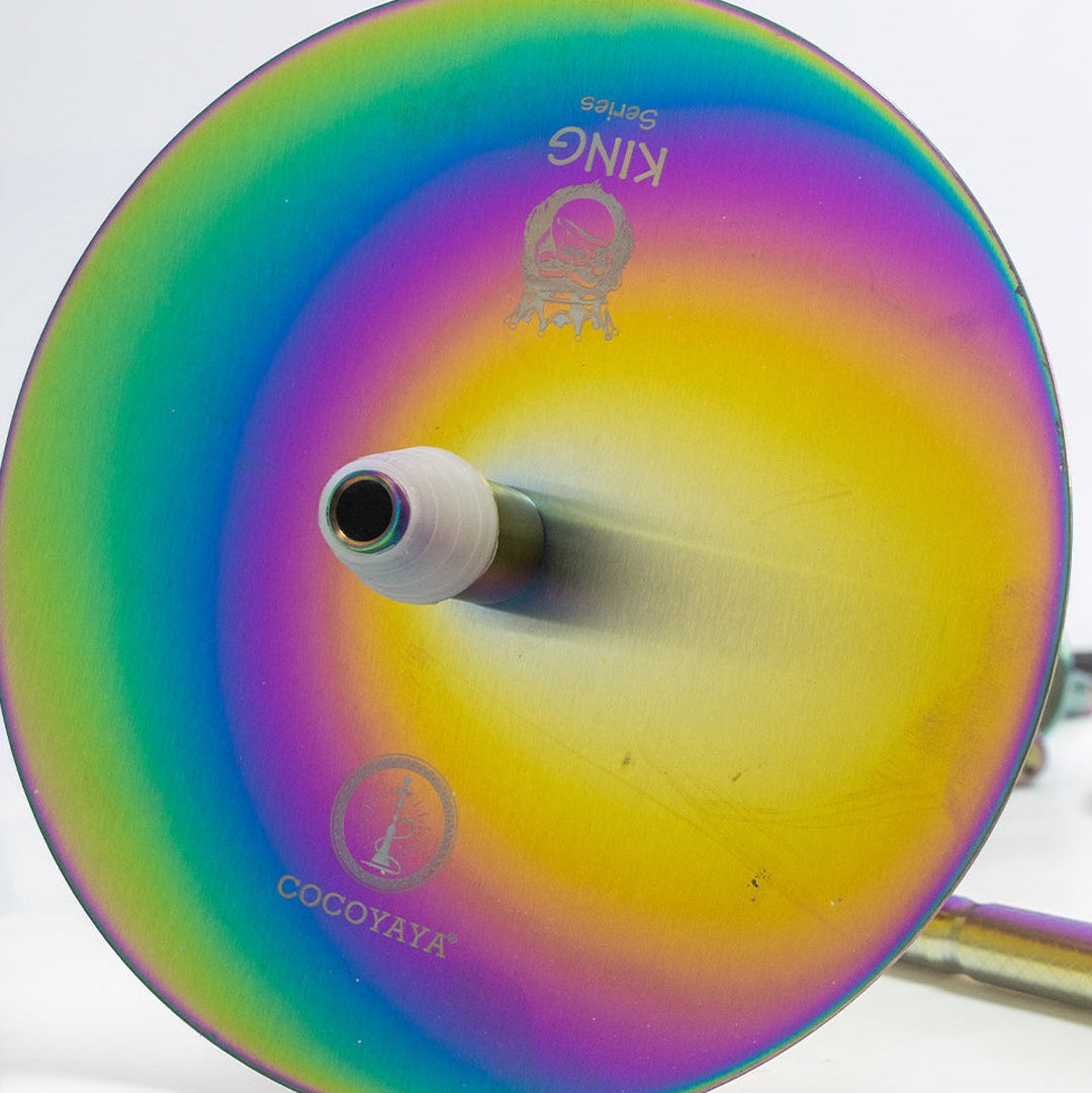 COCOYAYA King Series Hookah - Rainbow Stem (White Base)
