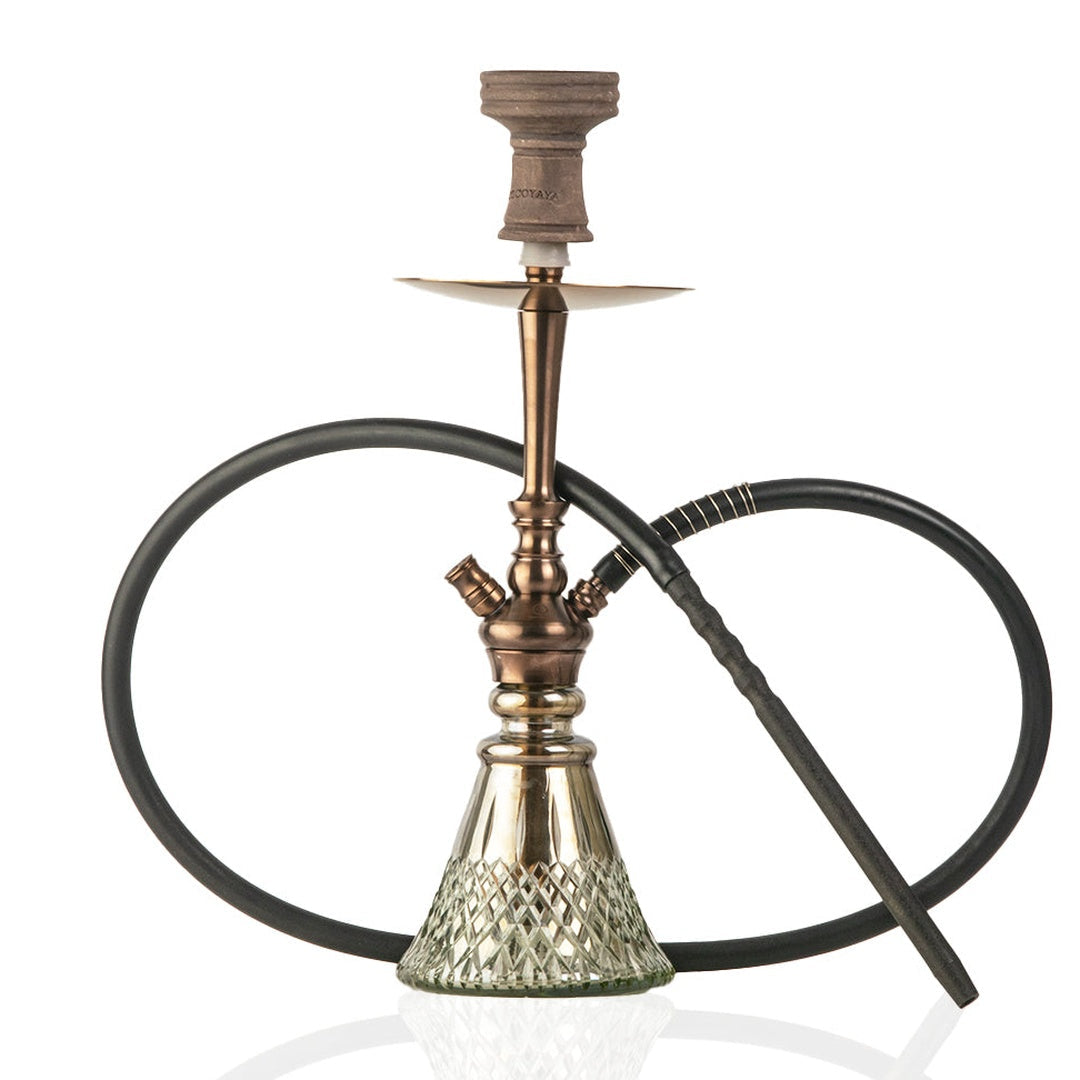 COCOYAYA Izzy Hookah - Bronze Stem & Cut Glass Base