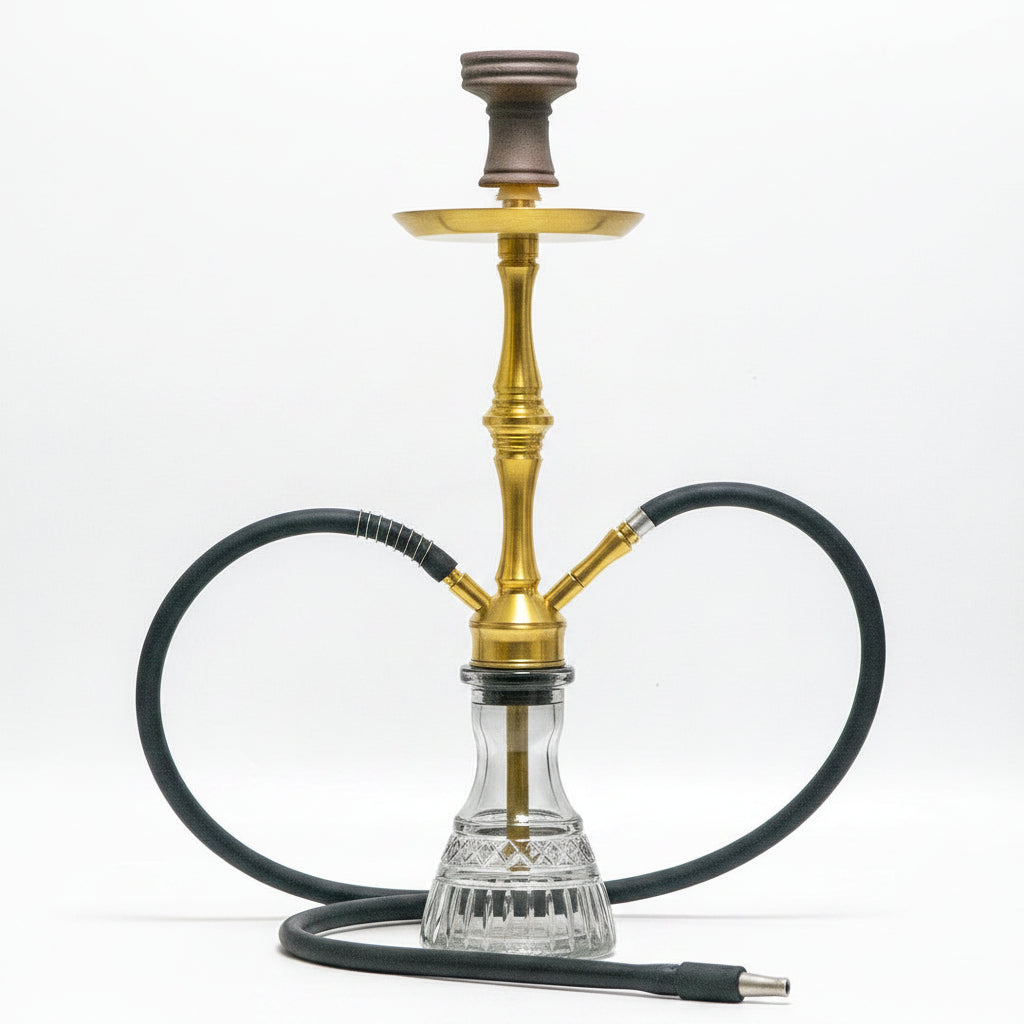 COCOYAYA Machine Gun Hookah - Gold Stem (Cut Glass Base)