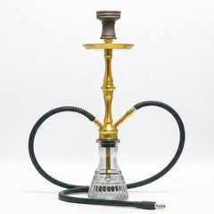 COCOYAYA Machine Gun Hookah - Gold Stem (Cut Glass Base)