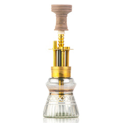 COCOYAYA Machine Gun Hookah - Gold Stem (Cut Glass Base)