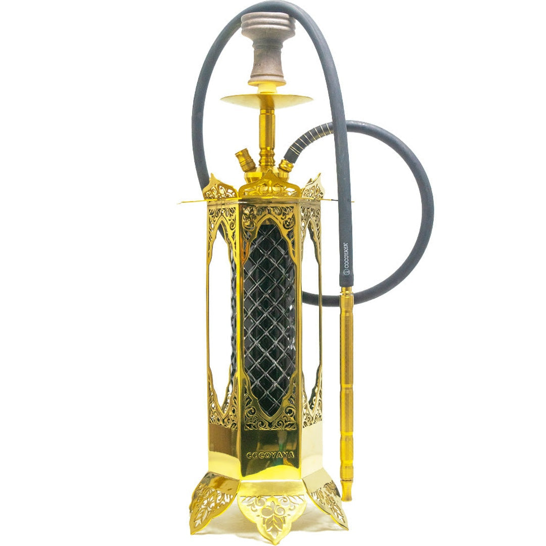 COCOYAYA Minar Hookah - Gold Stem & Bottle Base
