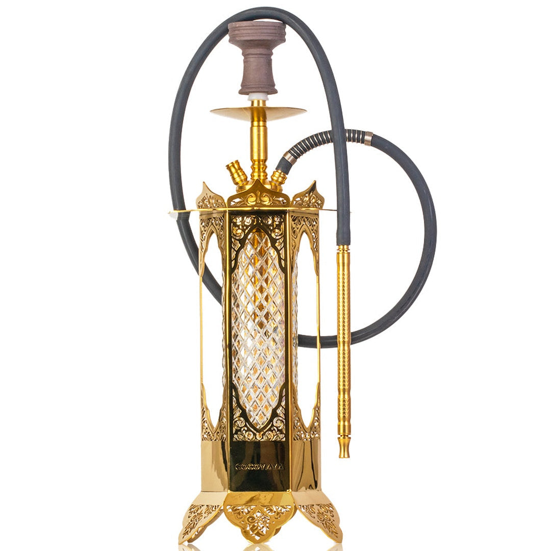 COCOYAYA Minar Hookah - Gold Stem & Bottle Base