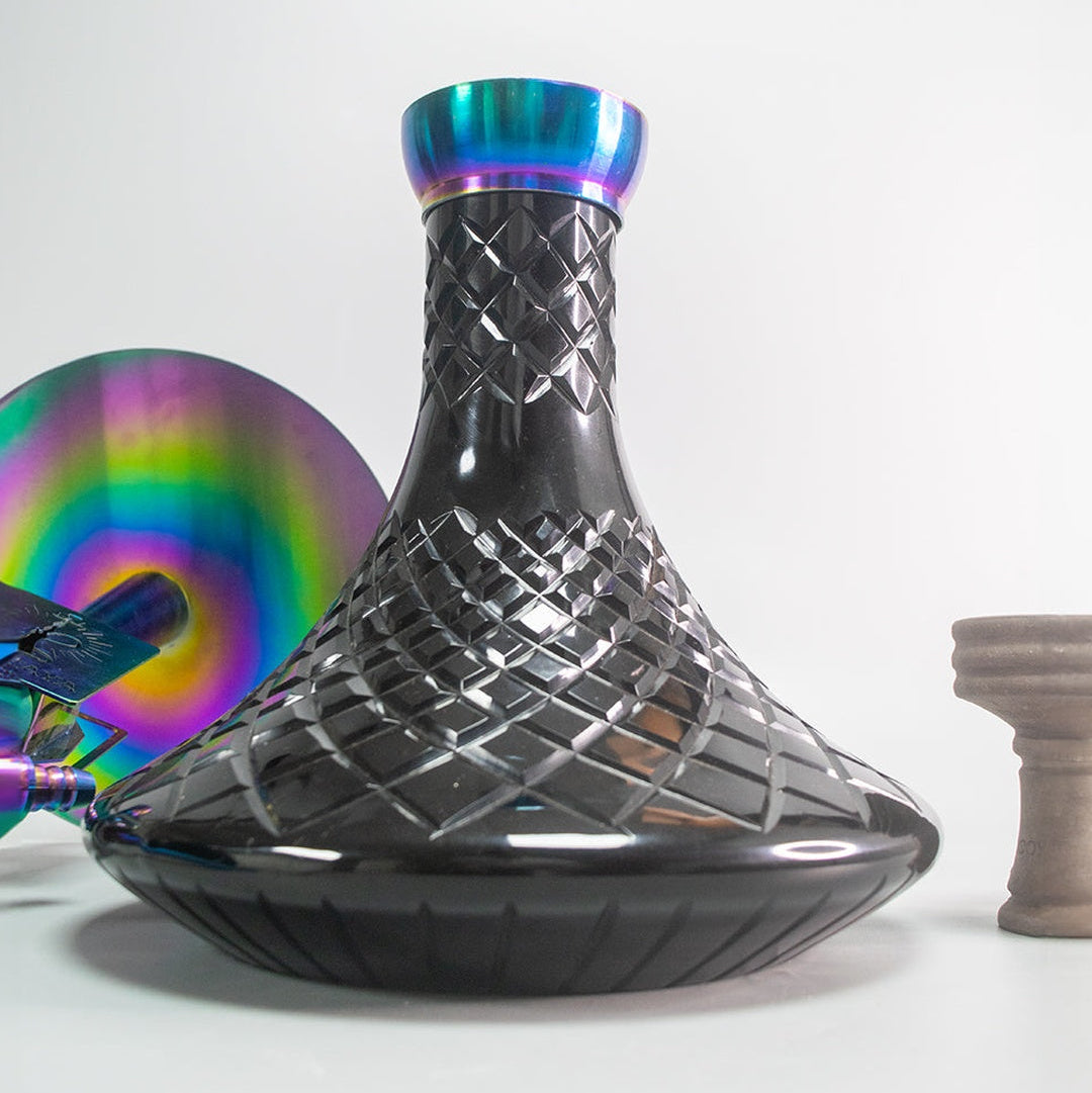 COCOYAYA Moksha SPT Hookah - Rainbow Stem & Black Base