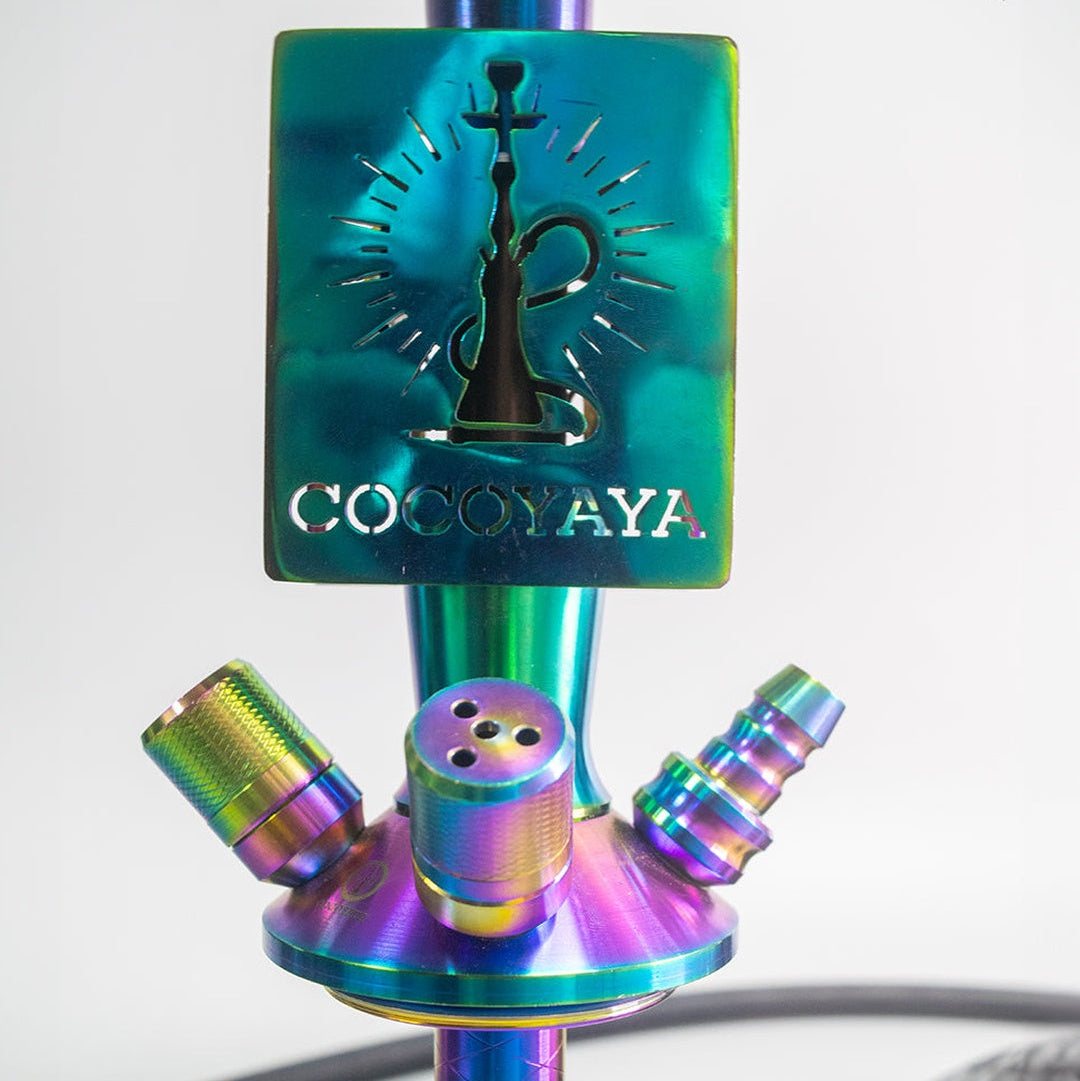 COCOYAYA Moksha SPT Hookah - Rainbow Stem & Black Base