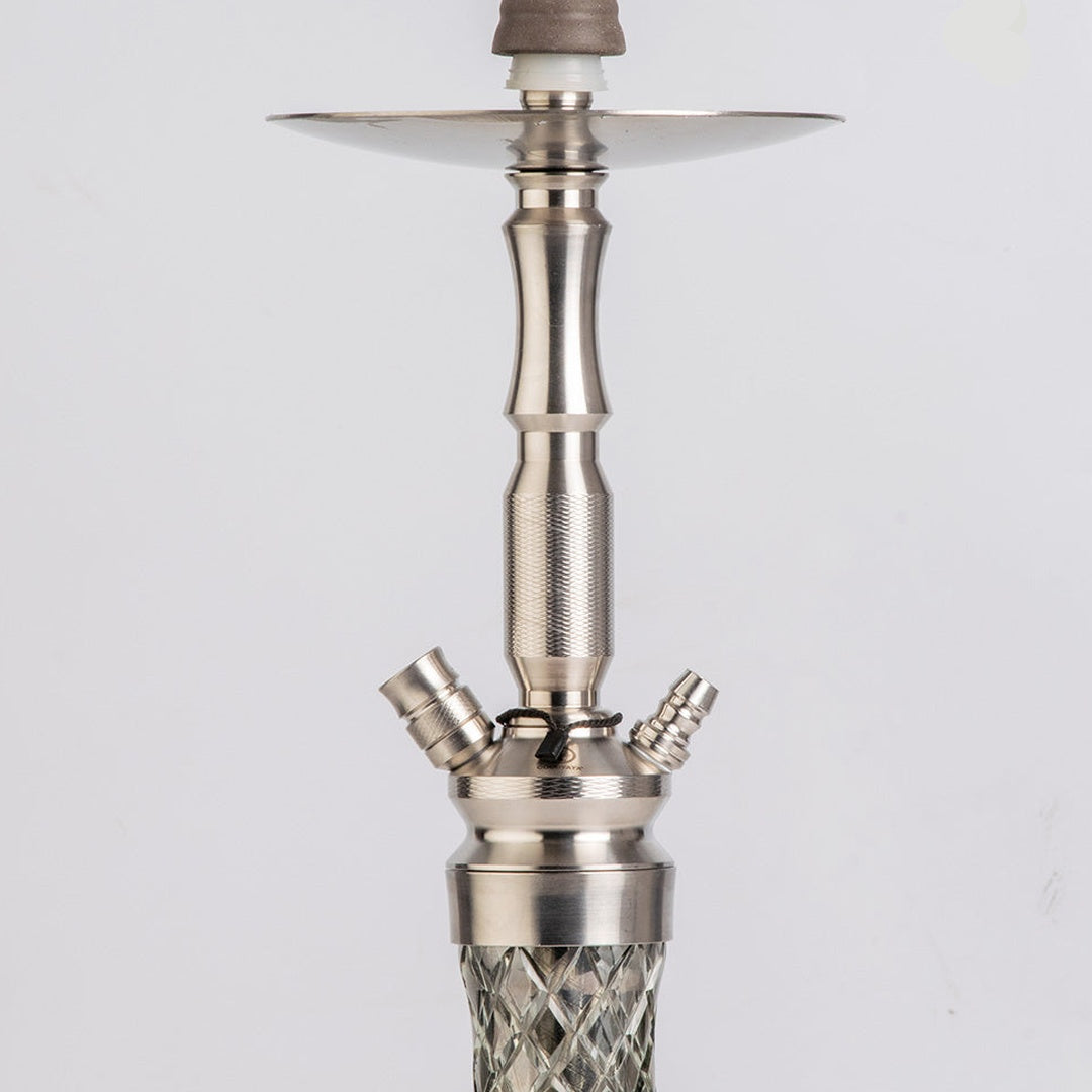 COCOYAYA Pedro Hookah - Silver Stem & Cut Glass Base