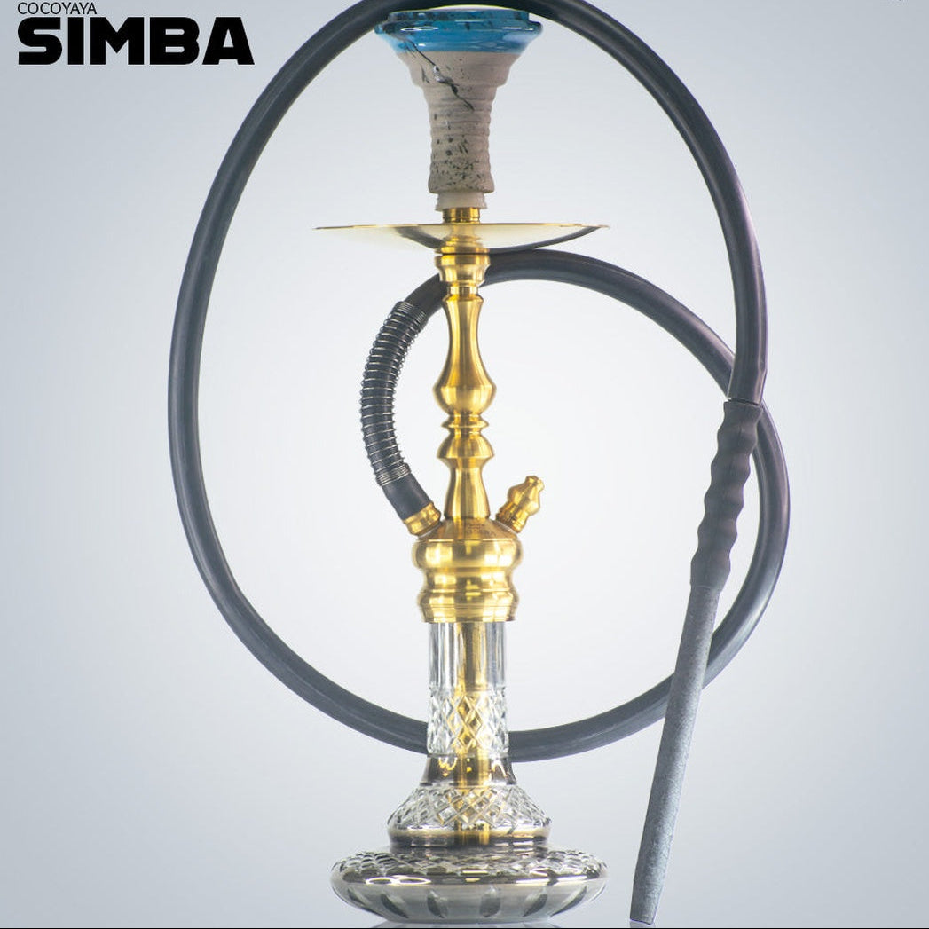 COCOYAYA Simba 2.0 Hookah - Gold Stem & Cut Glass Base