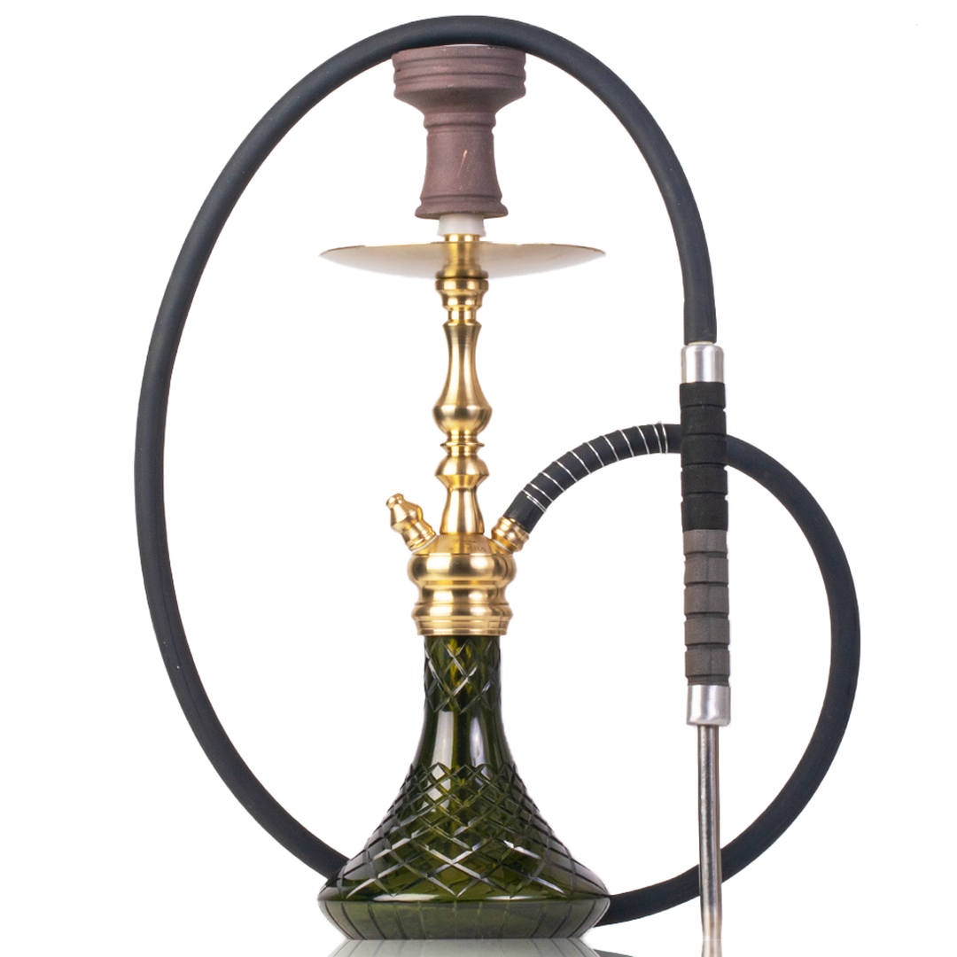 COCOYAYA Simba Hookah - Dark Green Base & Golden Stem
