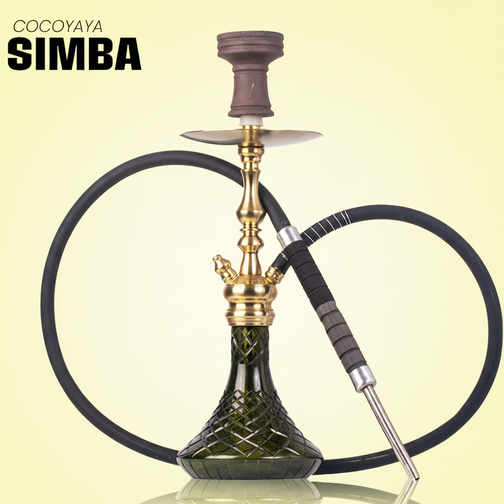 COCOYAYA Simba Hookah - Dark Green Base & Golden Stem
