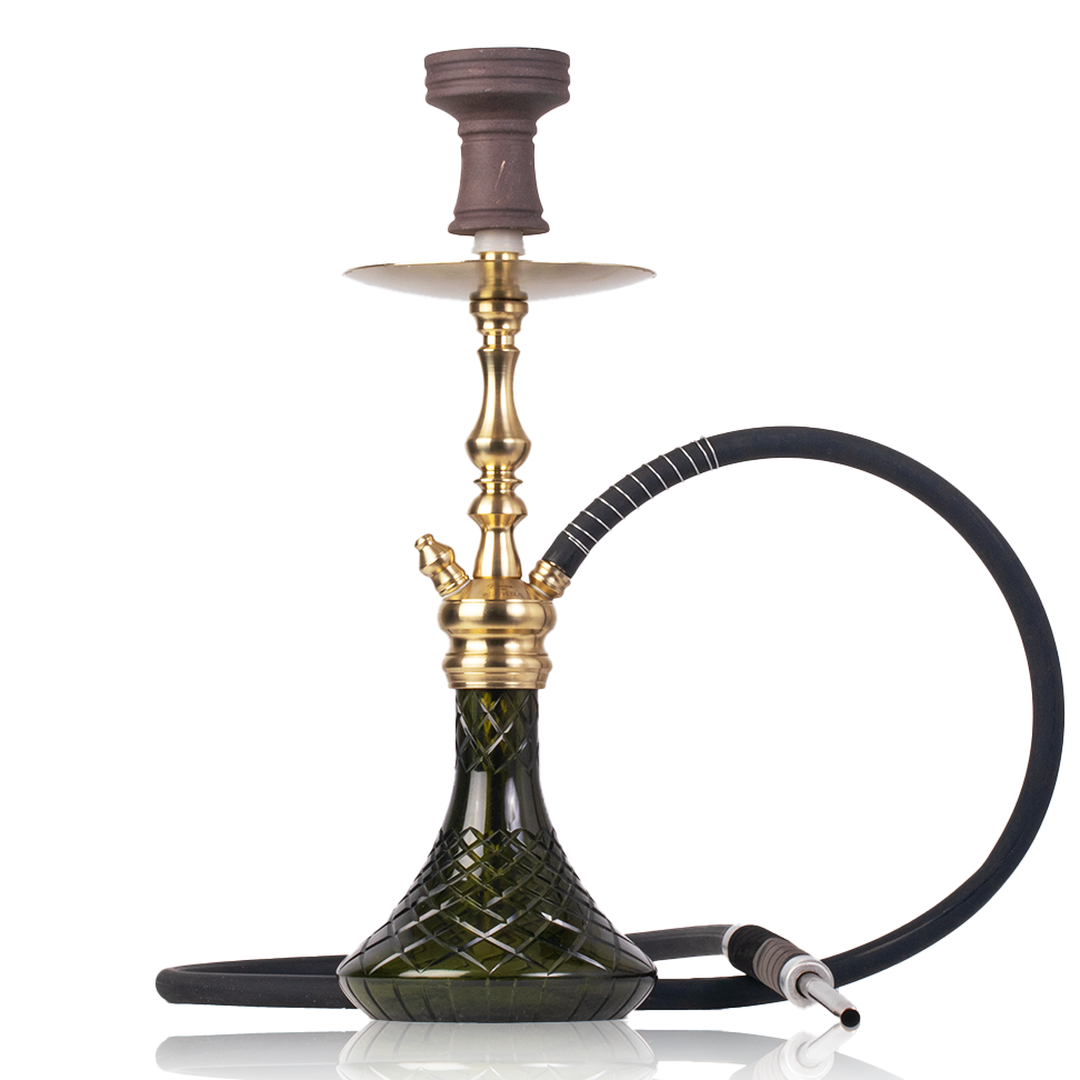 COCOYAYA Simba Hookah - Dark Green Base & Golden Stem
