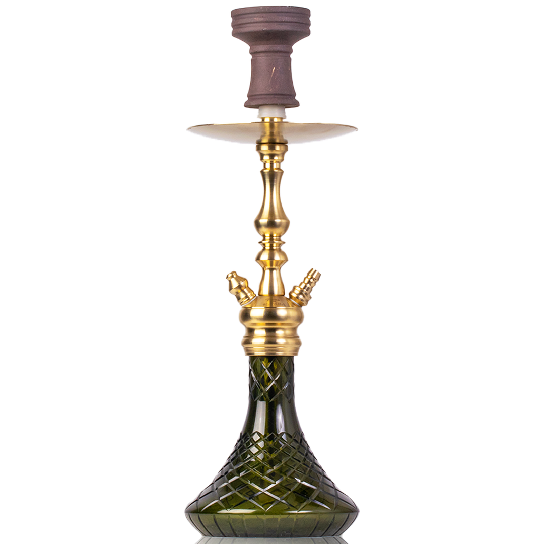 COCOYAYA Simba Hookah - Dark Green Base & Golden Stem