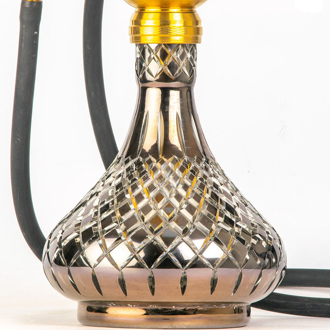 COCOYAYA Shadow Hookah (Angel Series) - Gold Stem & Cut Glass Base