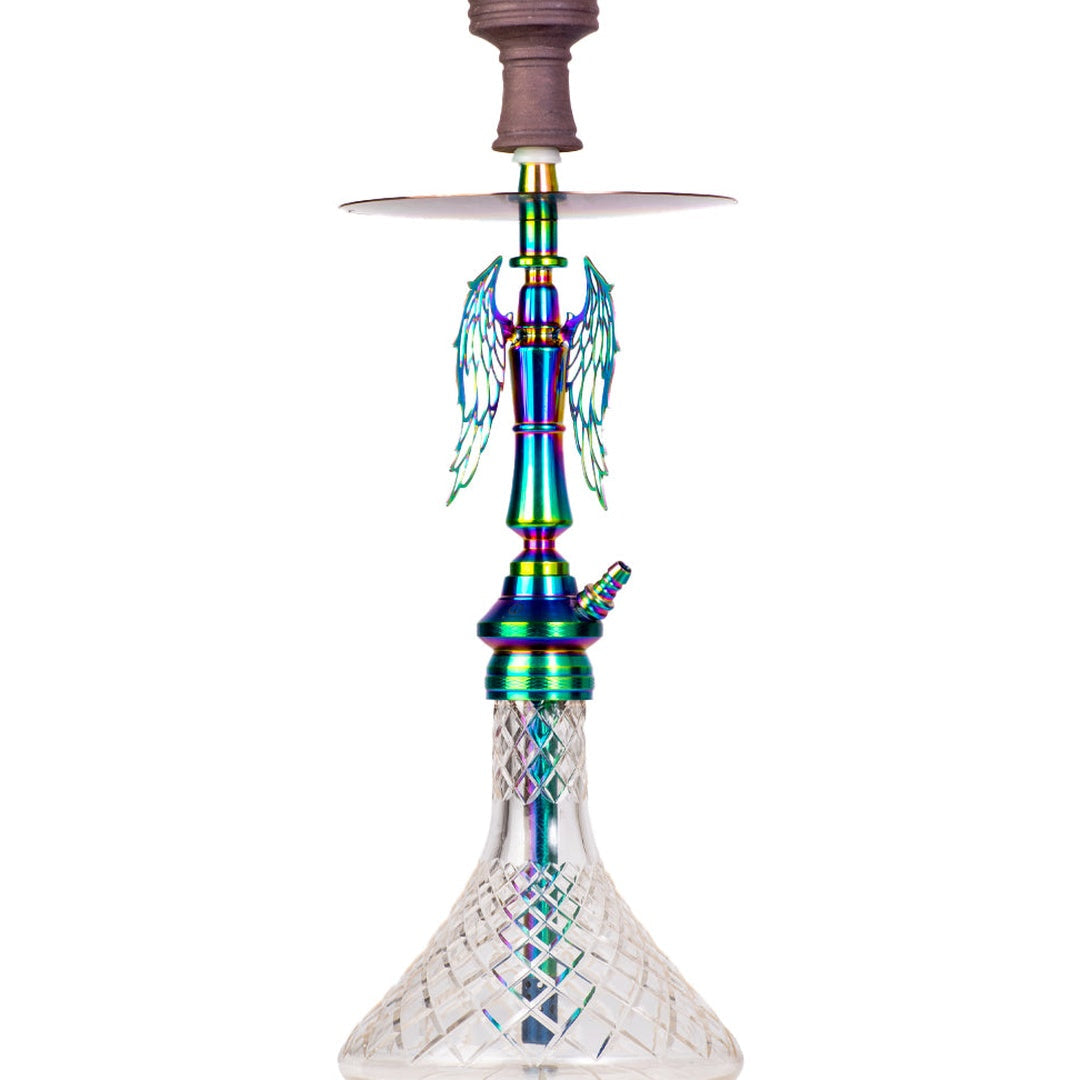 COCOYAYA Shadow Hookah (Angel Series) - Rainbow Stem & Transparent Base
