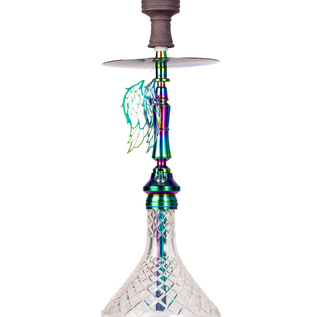 COCOYAYA Shadow Hookah (Angel Series) - Rainbow Stem & Transparent Base