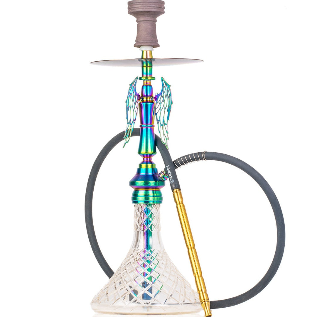COCOYAYA Shadow Hookah (Angel Series) - Rainbow Stem & Transparent Base