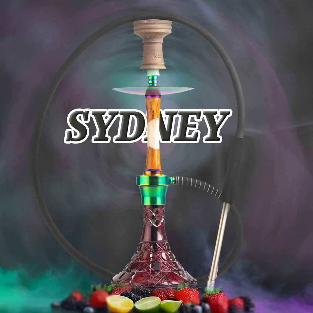 COCOYAYA Sydney Hookah - Rainbow Stem & Purple Base