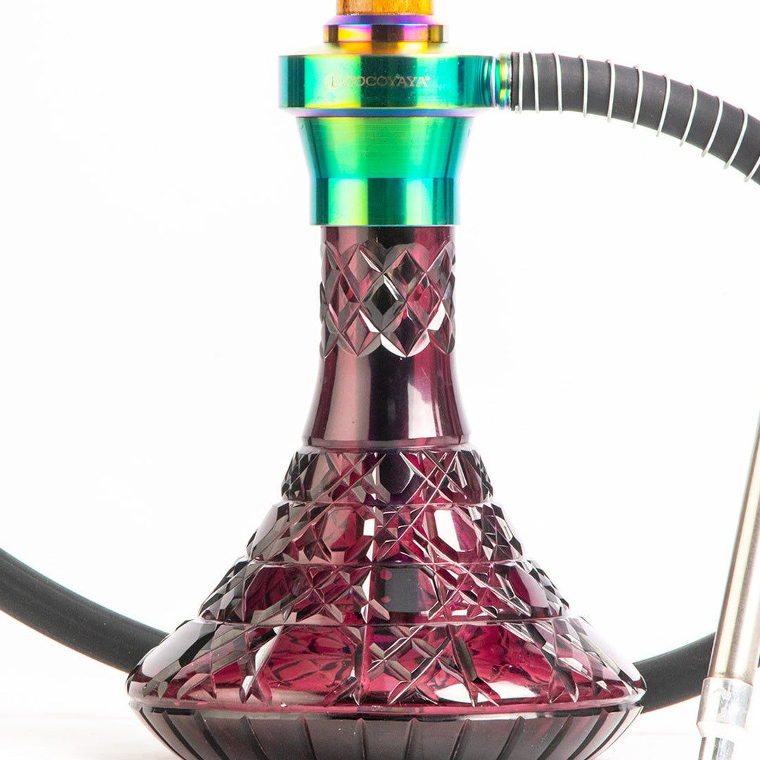 COCOYAYA Sydney Hookah - Rainbow Stem & Purple Base