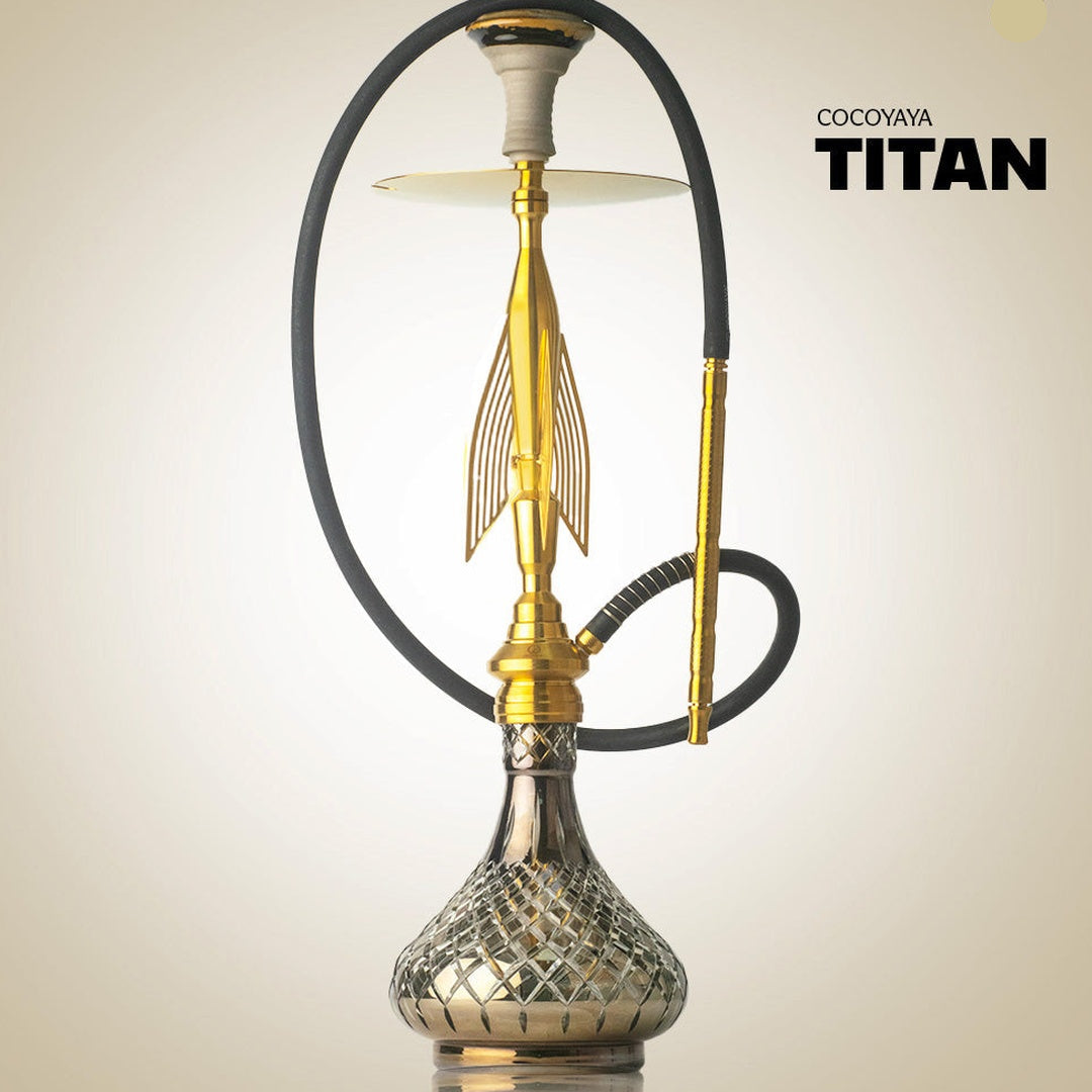 COCOYAYA Titan Hookah (Angel Series) - Gold Stem & Transparent Base