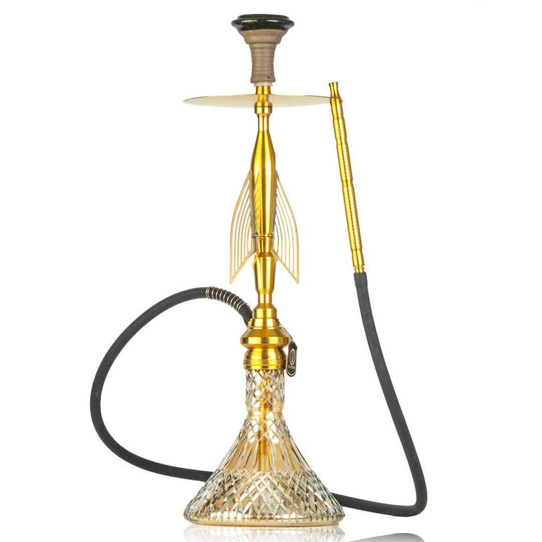 COCOYAYA Titan Hookah (Angel Series) - Gold Stem & Cut Glass Base