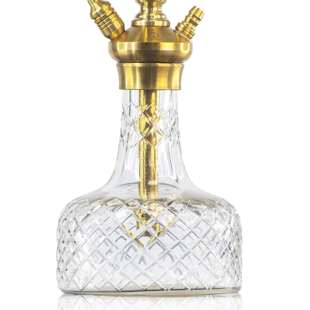 COCOYAYA Valencia Hookah with Bag- Gold & Transparent Base