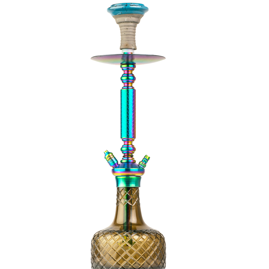 COCOYAYA Valencia Hookah - Rainbow Stem & Grey Base