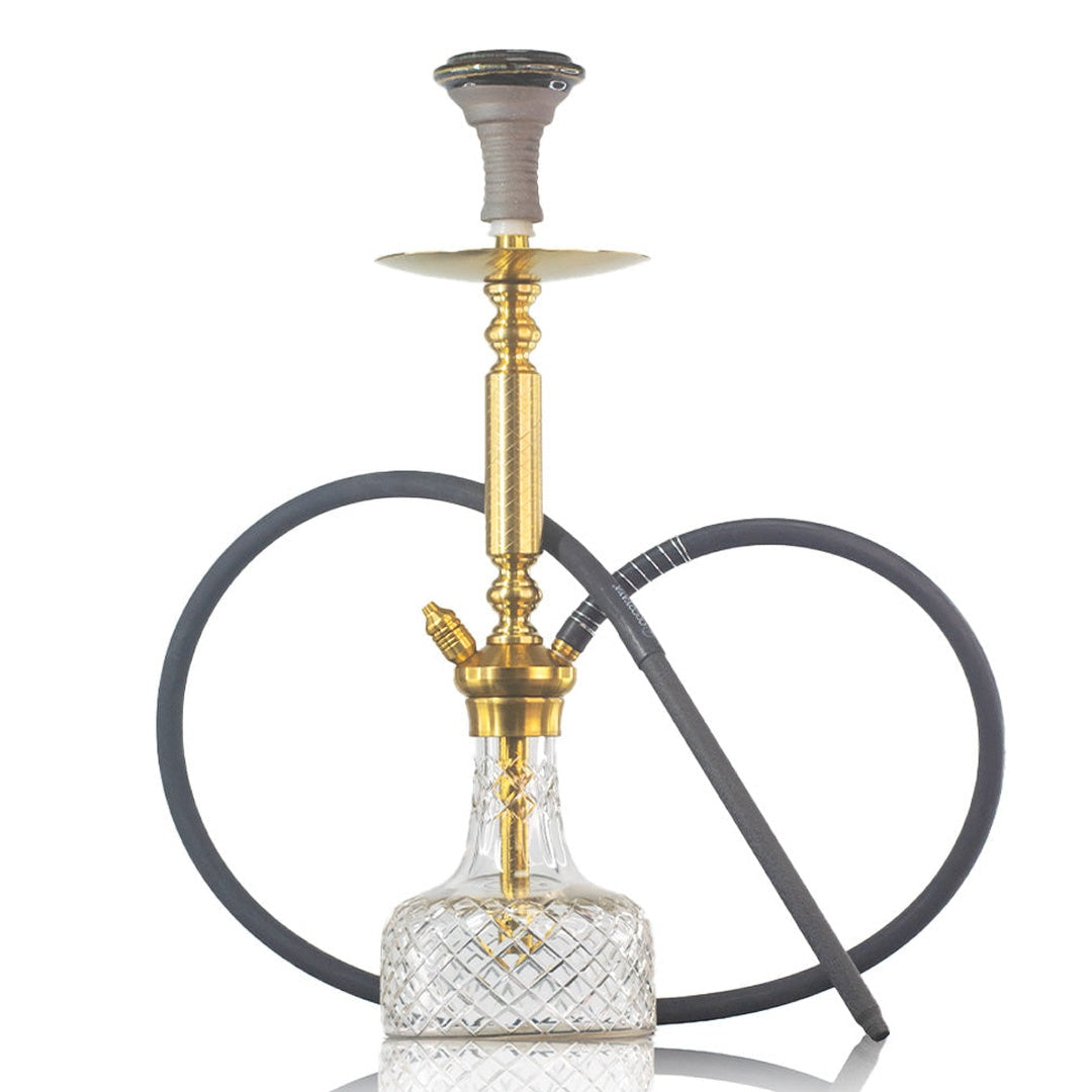 COCOYAYA Valencia Hookah with Bag- Gold & Transparent Base