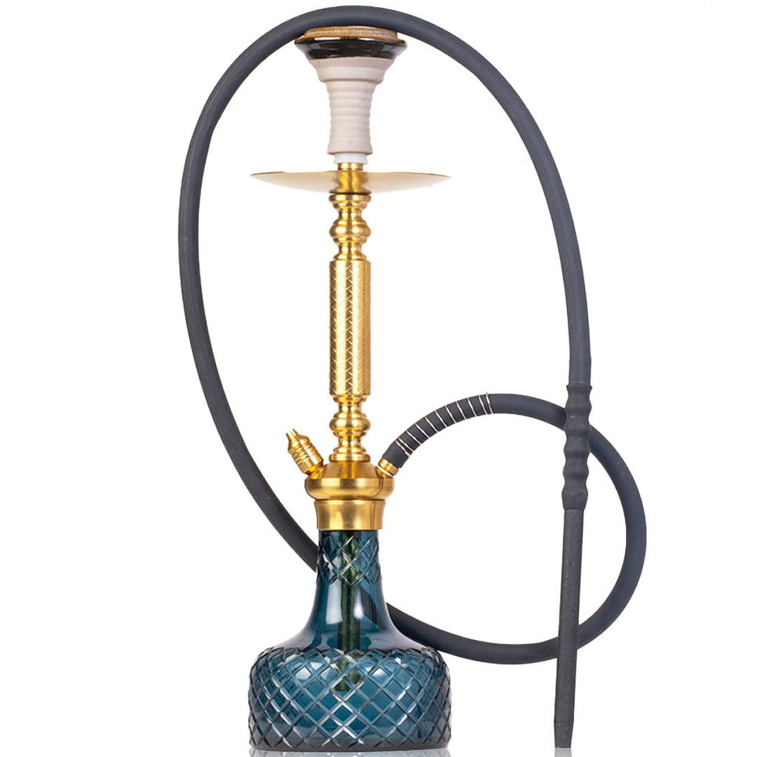 COCOYAYA Valencia Hookah - Gold Stem & Blue Base