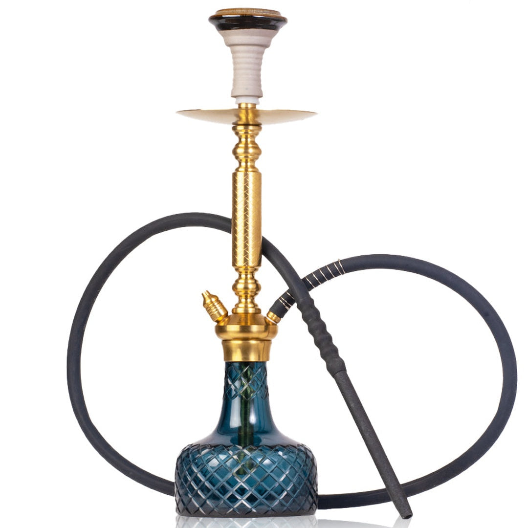 COCOYAYA Valencia Hookah - Gold Stem & Blue Base