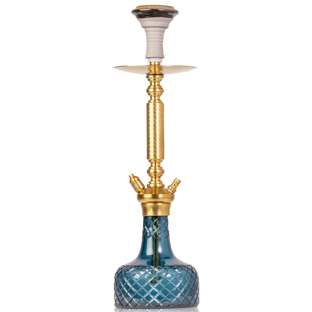 COCOYAYA Valencia Hookah - Gold Stem & Blue Base