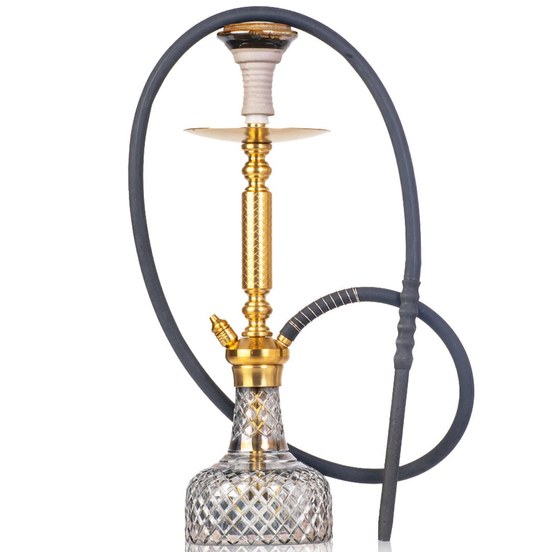 COCOYAYA Valencia Hookah - Gold Stem & Cut Glass Base