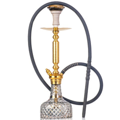 COCOYAYA Valencia Hookah - Gold Stem & Cut Glass Base