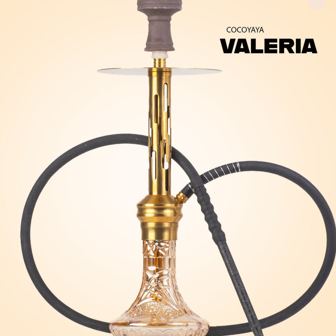 COCOYAYA Valeria Zipper Hookah - Gold Stem & Goldish Base