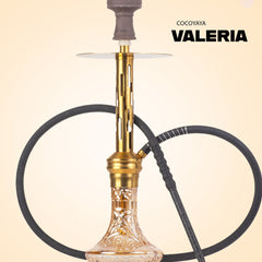 COCOYAYA Valeria Zipper Hookah - Gold Stem & Goldish Base