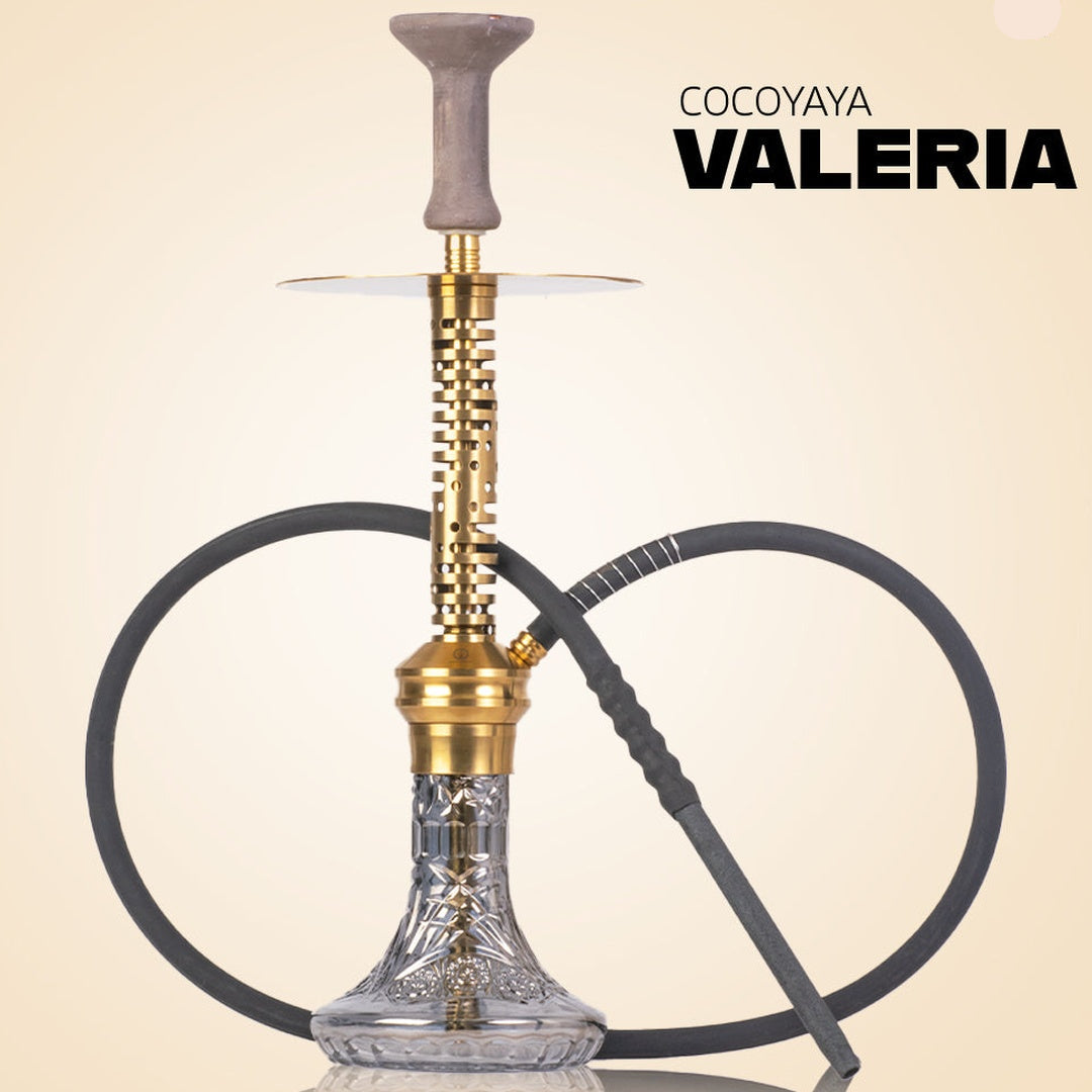 COCOYAYA Valeria Hexa Hookah - Gold Stem & Grey Base