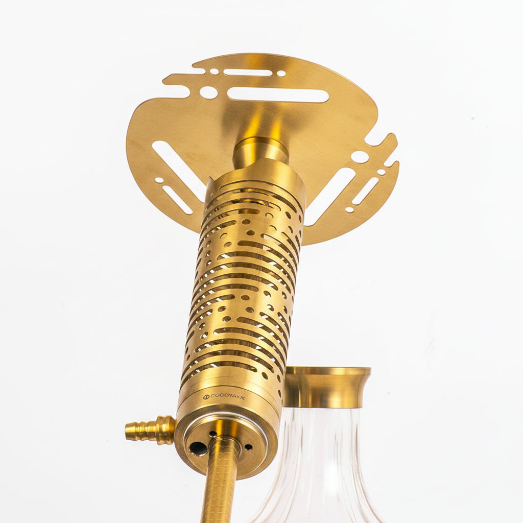COCOYAYA Vivanta Hookah (Ferro Series) - Gold Stem & Transparent Base