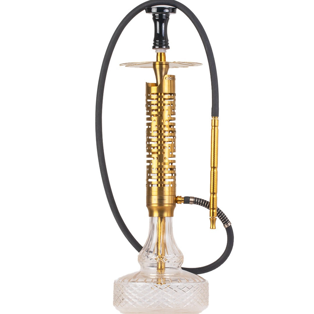 COCOYAYA Vivanta Hookah (Ferro Series) - Gold Stem & Transparent Base
