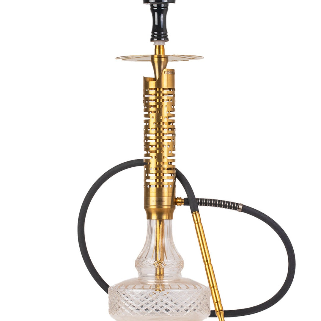 COCOYAYA Vivanta Hookah (Ferro Series) - Gold Stem & Transparent Base