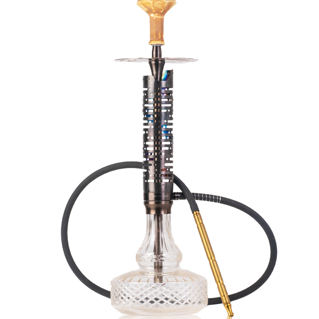 COCOYAYA Vivanta Hookah (Ferro Series) - Bronze Stem & Transparent Base