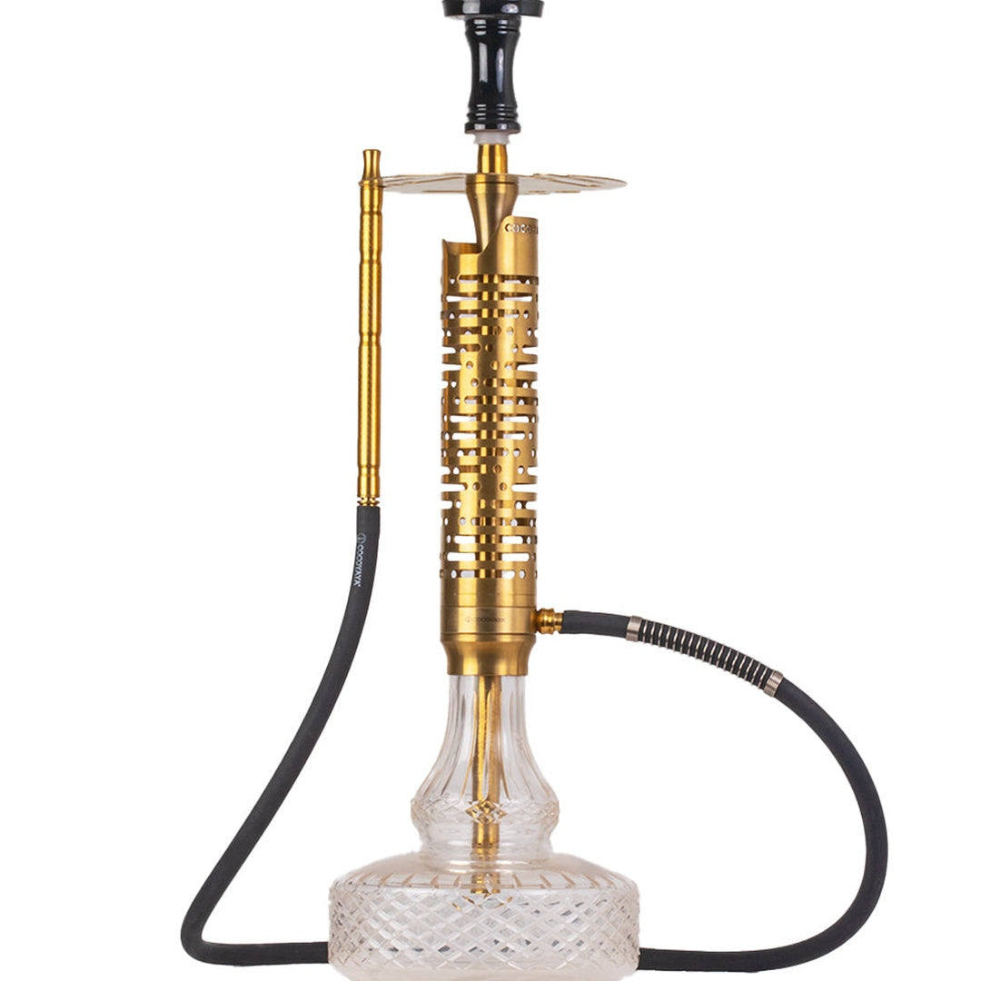 COCOYAYA Vivanta Hookah (Ferro Series) - Gold Stem & Transparent Base