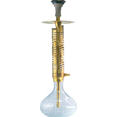 COCOYAYA Vivanta Hookah (Ferro Series) - Gold Stem & Crackle Glass Base